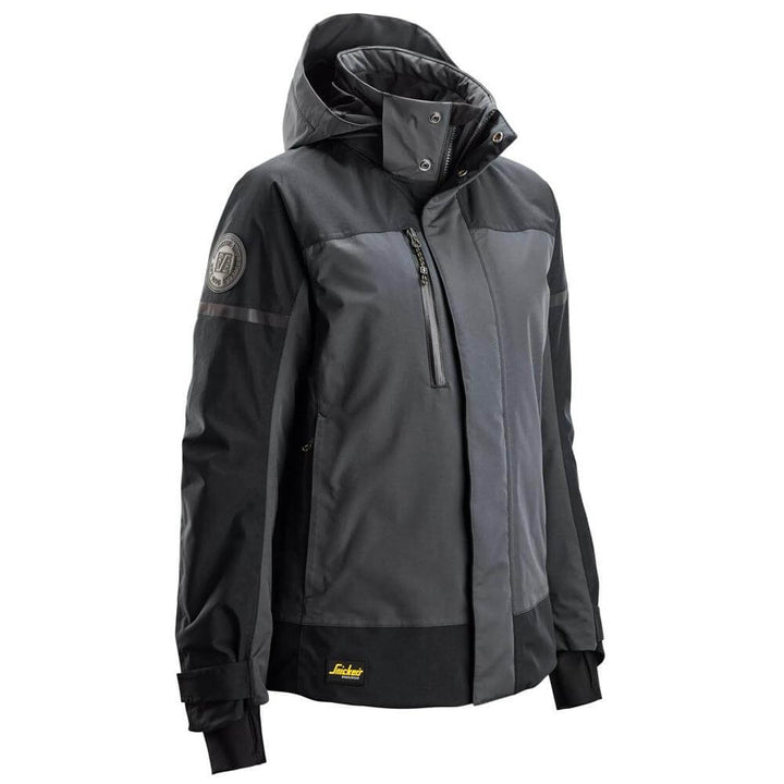 Snickers 1177 AllroundWork Womens Waterproof Insulated Jacket Steel Grey Dark Steel Grey vinkel #colour_steel-grey-dark-steel-grey