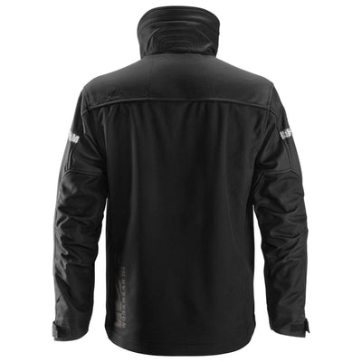 Snickers 1200 AllroundWork Soft Shell Jacket Black Black back #colour_black-black