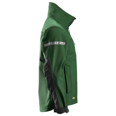 Snickers 1200 AllroundWork Soft Shell Jacket Forest Green Black right #colour_forest-green-black