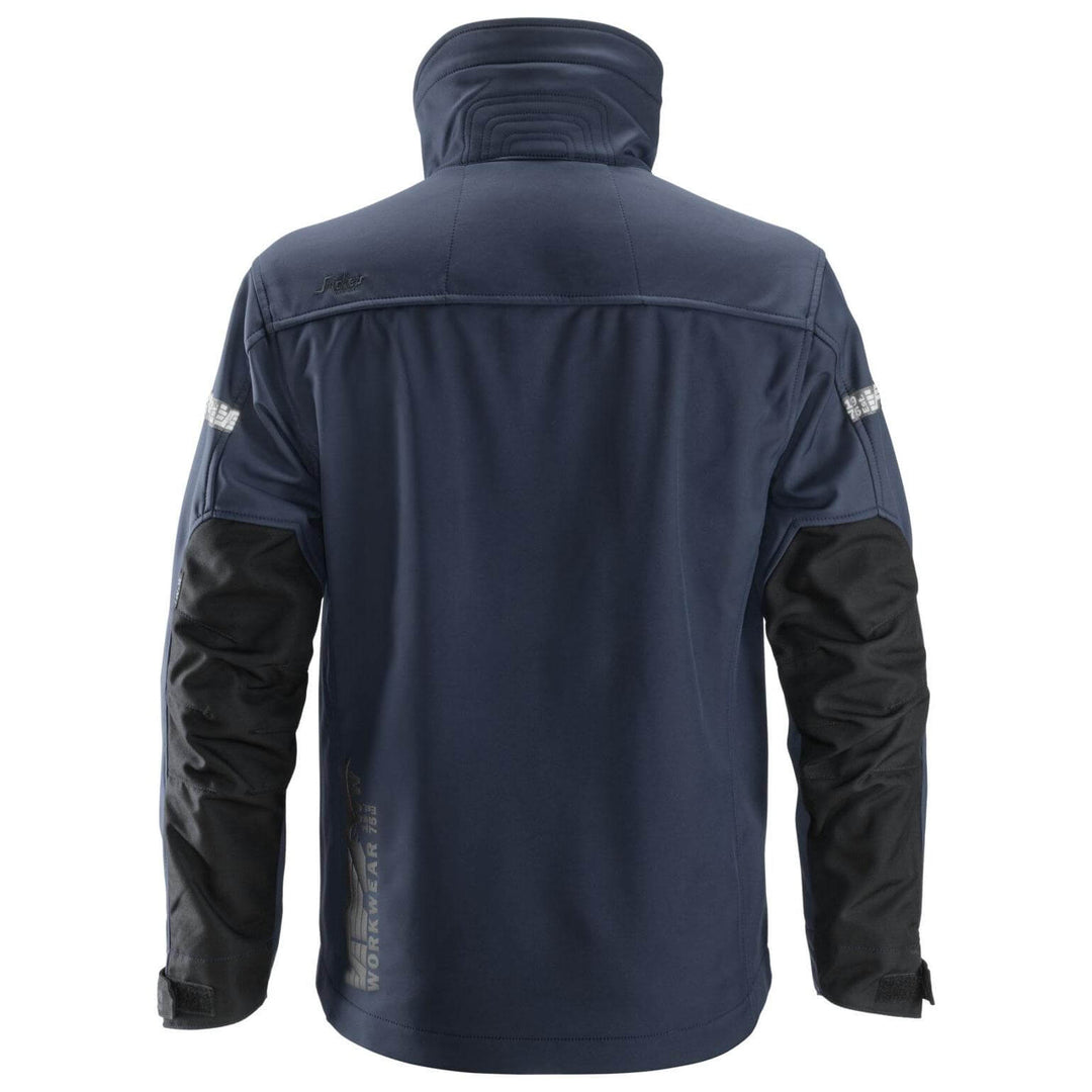 Snickers 1200 AllroundWork Soft Shell Jacket Navy Black back #colour_navy-black