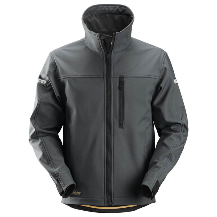 Snickers 1200 AllroundWork Soft Shell Jacket Steel Grey Black Main #colour_steel-grey-black