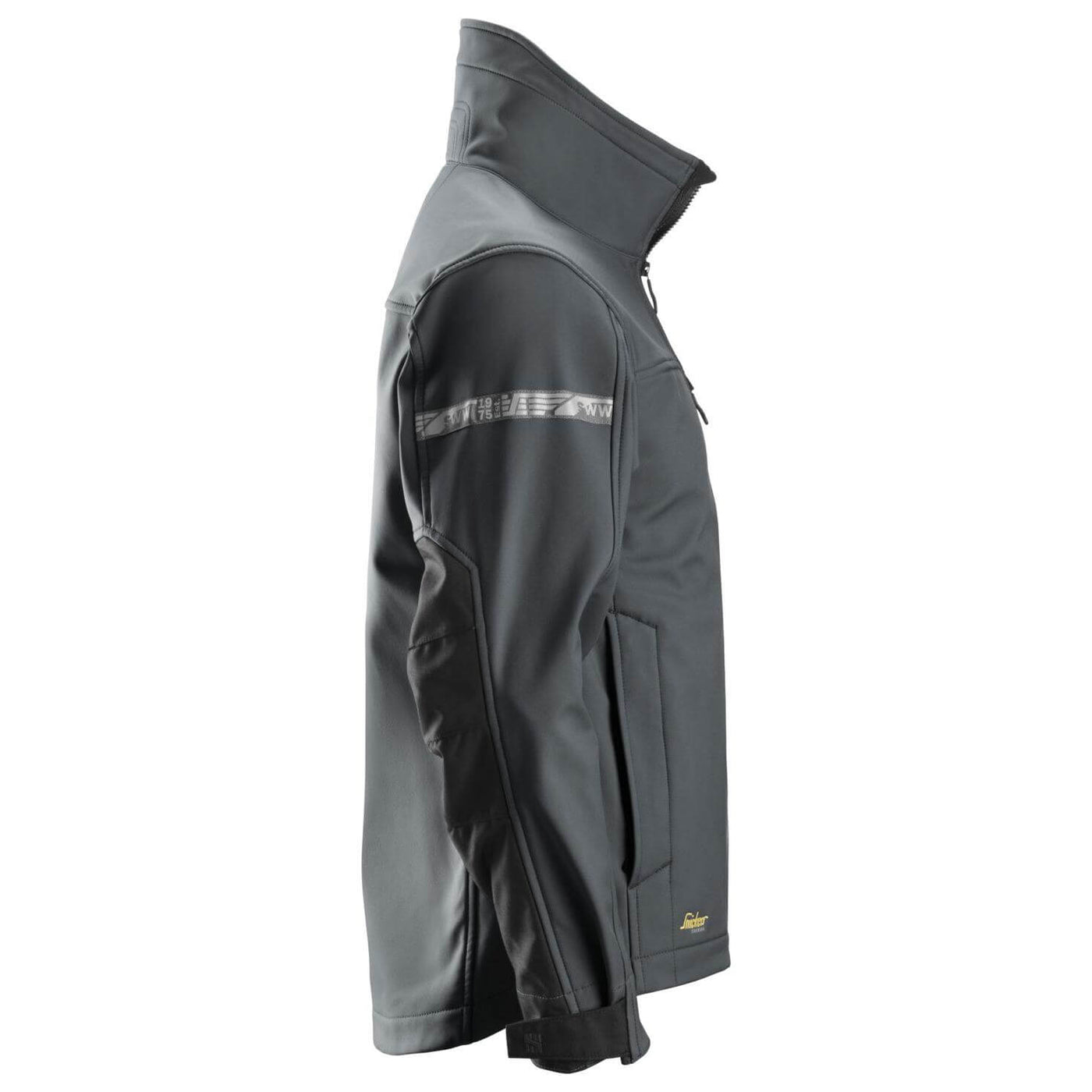 Snickers 1200 AllroundWork Soft Shell Jacket Steel Grey Black right #colour_steel-grey-black