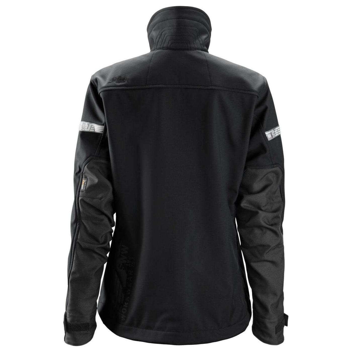 Snickers 1207 AllroundWork Womens Soft Shell Jacket Black Black back #colour_black-black