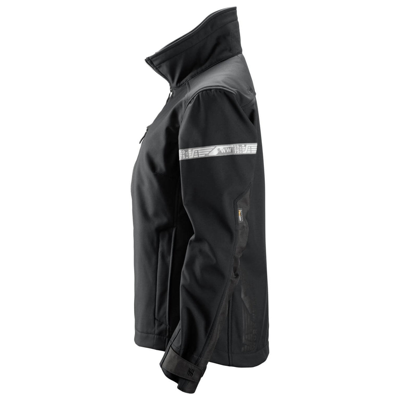 Snickers 1207 AllroundWork Womens Soft Shell Jacket Black Black left #colour_black-black