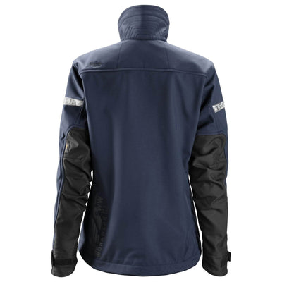 Snickers 1207 AllroundWork Womens Soft Shell Jacket Navy Black back #colour_navy-black