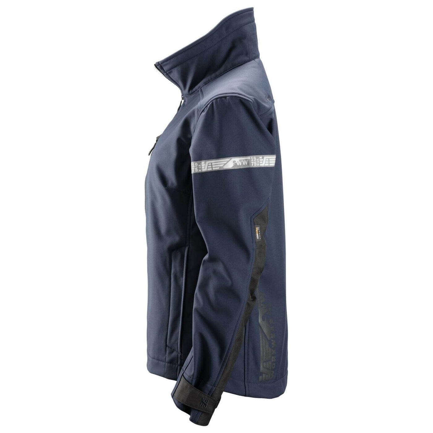 Snickers 1207 AllroundWork Womens Soft Shell Jacket Navy Black left #colour_navy-black
