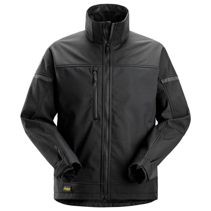 Snickers 1216 AllroundWork Softshell Stretch Jacket Black Black Main #colour_black-black