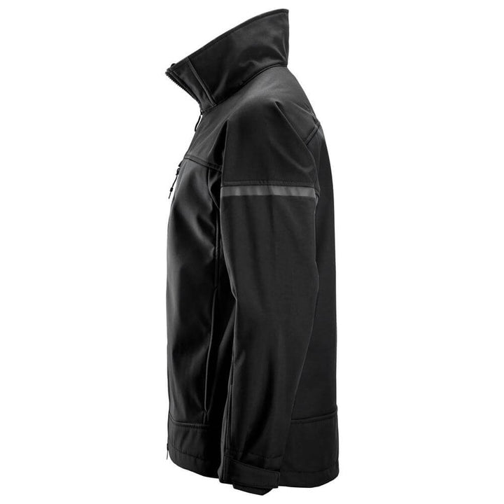 Snickers 1216 AllroundWork Softshell Stretch Jacket Black Black left #colour_black-black