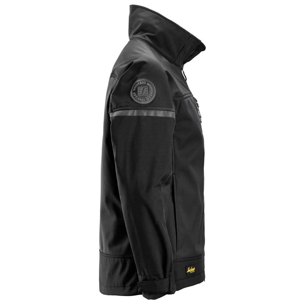 Snickers 1216 AllroundWork Softshell Stretch Jacket Black Black right #colour_black-black