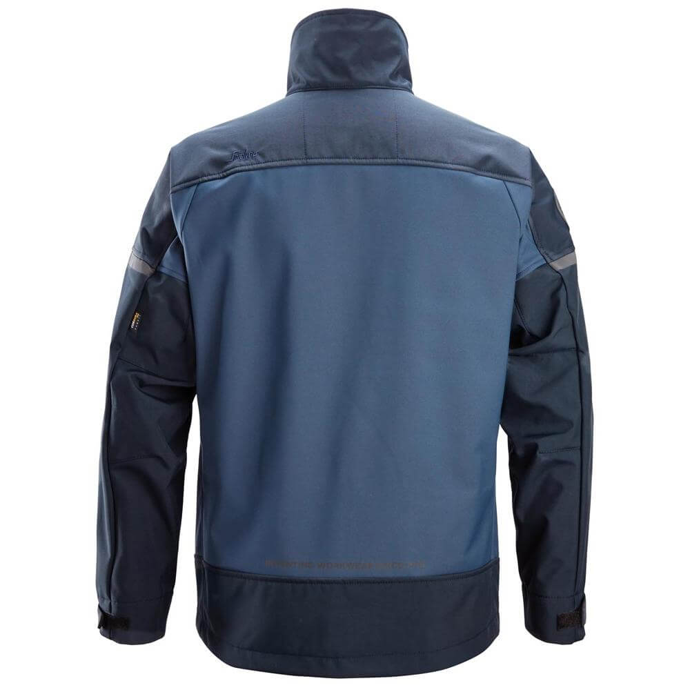 Snickers 1216 AllroundWork Softshell Stretch Jacket Navy Dark Navy back #colour_navy-dark-navy