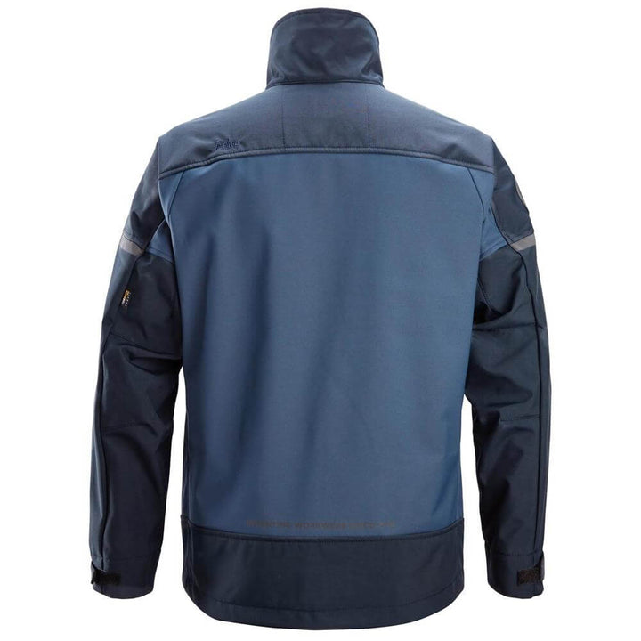 Snickers 1216 AllroundWork Softshell Stretch Jacket Navy Dark Navy back #colour_navy-dark-navy