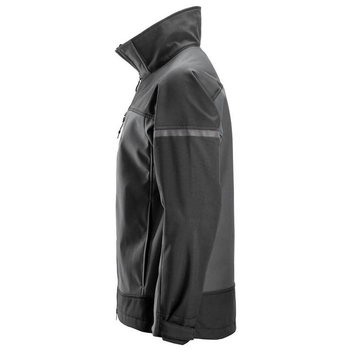 Snickers 1216 AllroundWork Softshell Stretch Jacket Steel Grey Dark Steel Grey left #colour_steel-grey-dark-steel-grey