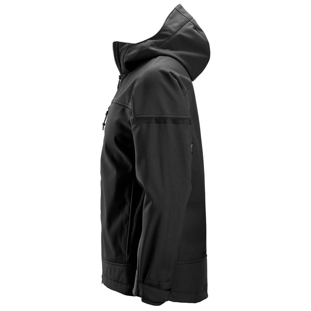 Snickers 1226 AllroundWork Hooded Softshell Stretch Jacket Black Black left #colour_black-black