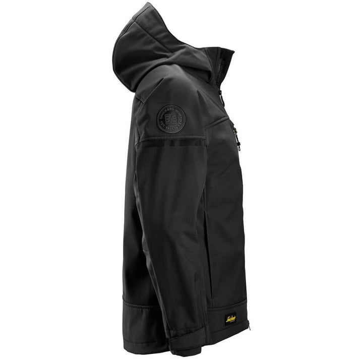 Snickers 1226 AllroundWork Hooded Softshell Stretch Jacket Black Black right #colour_black-black