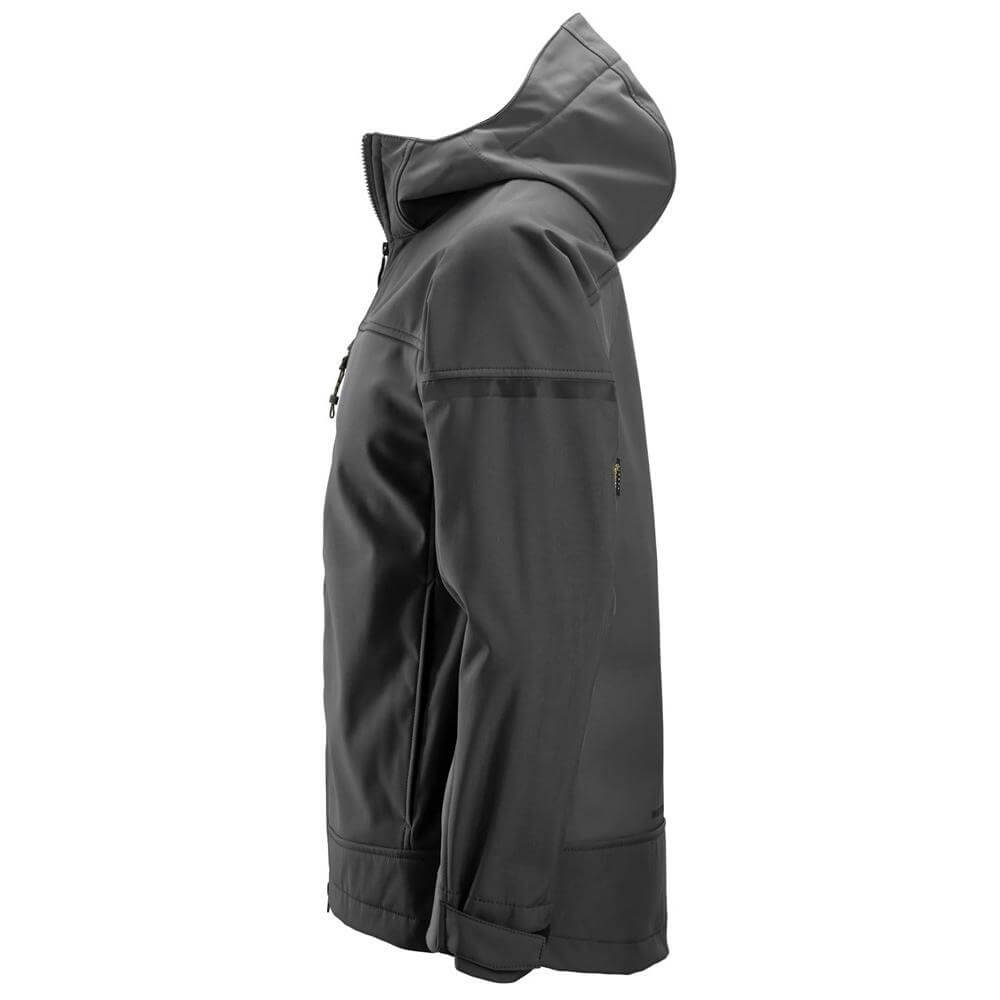 Snickers 1226 AllroundWork Hooded Softshell Stretch Jacket Steel Grey Dark Steel Grey left #colour_steel-grey-dark-steel-grey