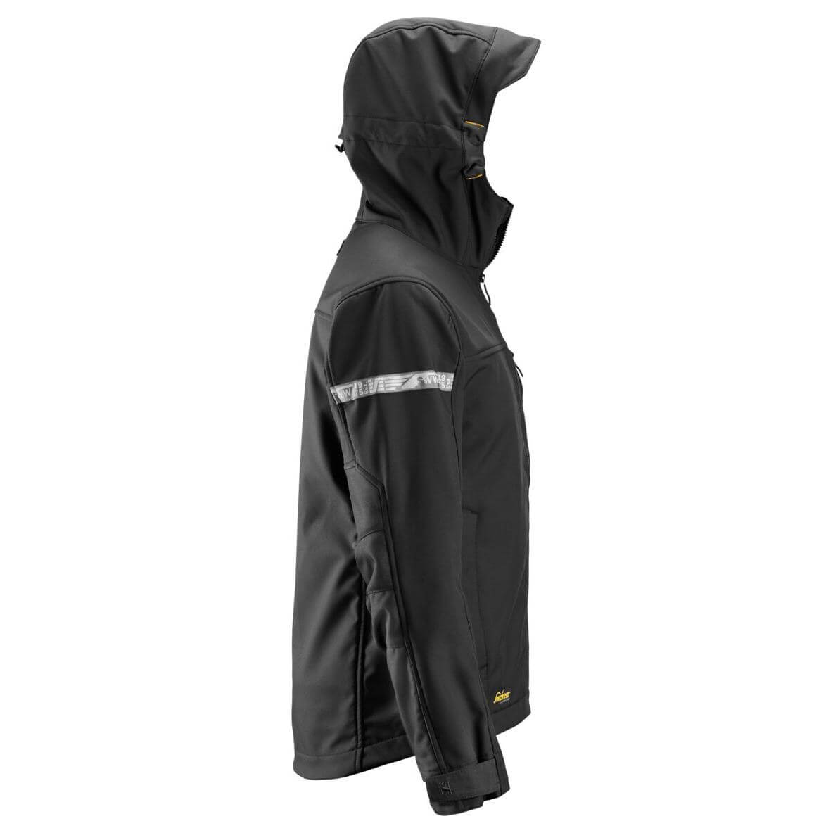 Snickers 1229 AllroundWork Soft Shell Jacket with Hood Black Black right #colour_black-black