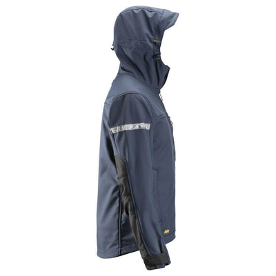 Snickers 1229 AllroundWork Soft Shell Jacket with Hood Navy Black right #colour_navy-black