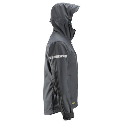 Snickers 1229 AllroundWork Soft Shell Jacket with Hood Steel Grey Black right #colour_steel-grey-black