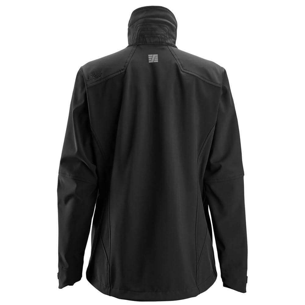 Snickers 1247 AllroundWork Womens Windproof Softshell Jacket Black back #colour_black