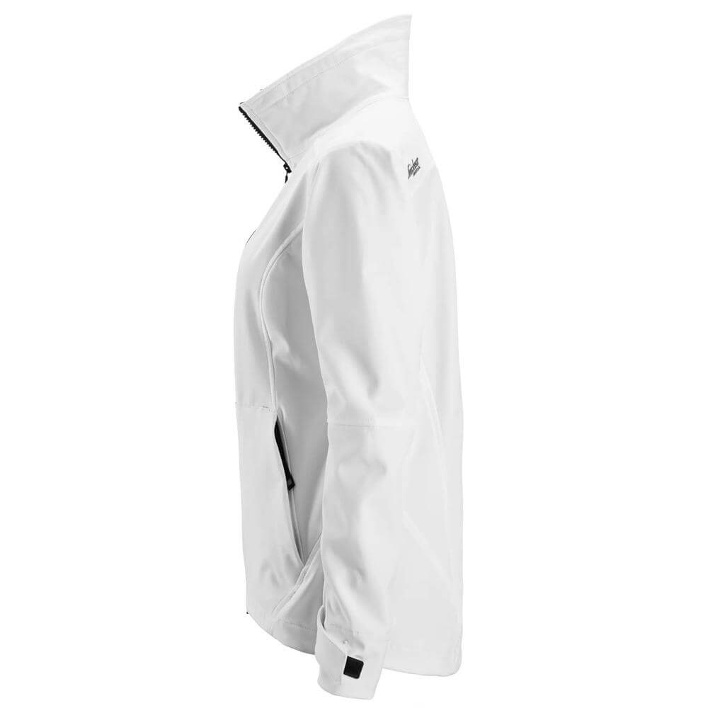 Snickers 1247 AllroundWork Womens Windproof Softshell Jacket White left #colour_white