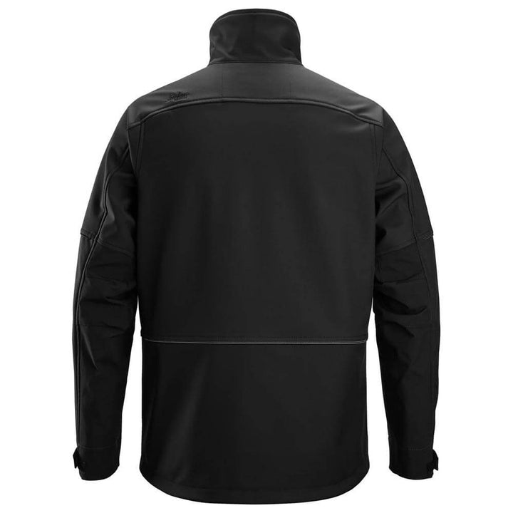 Snickers 1258 AllroundWork Softshell Jacket Black Black back #colour_black-black