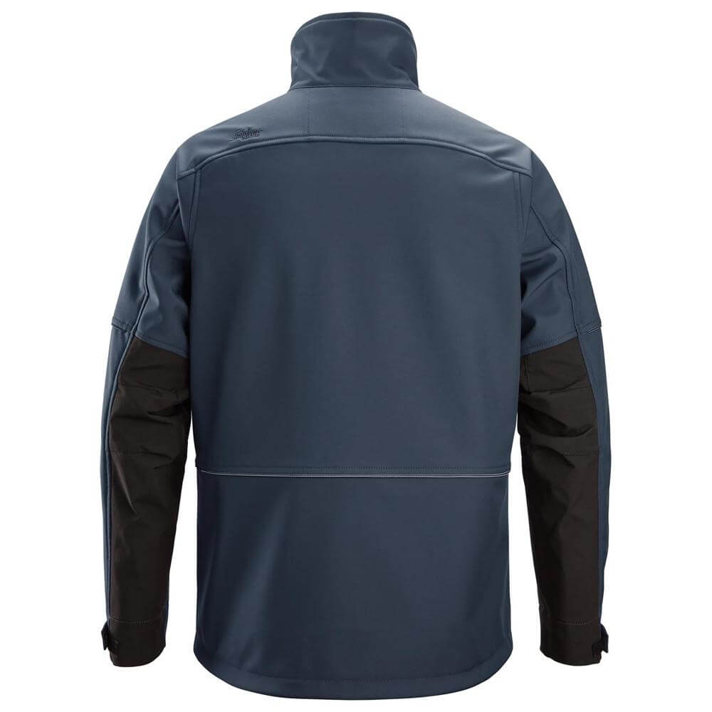 Snickers 1258 AllroundWork Softshell Jacket Navy Black back #colour_navy-black