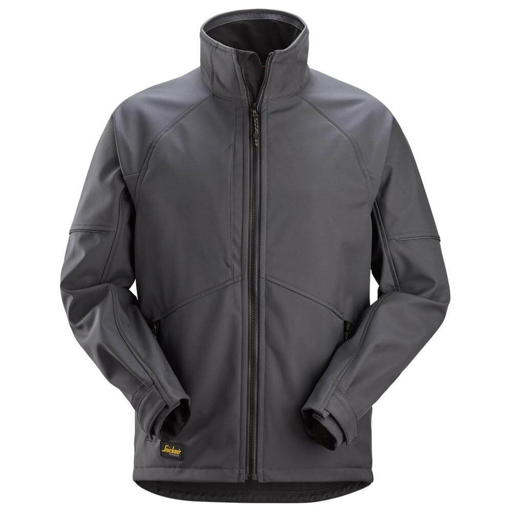Snickers 1258 AllroundWork Softshell Jacket Steel Grey Black Main #colour_steel-grey-black