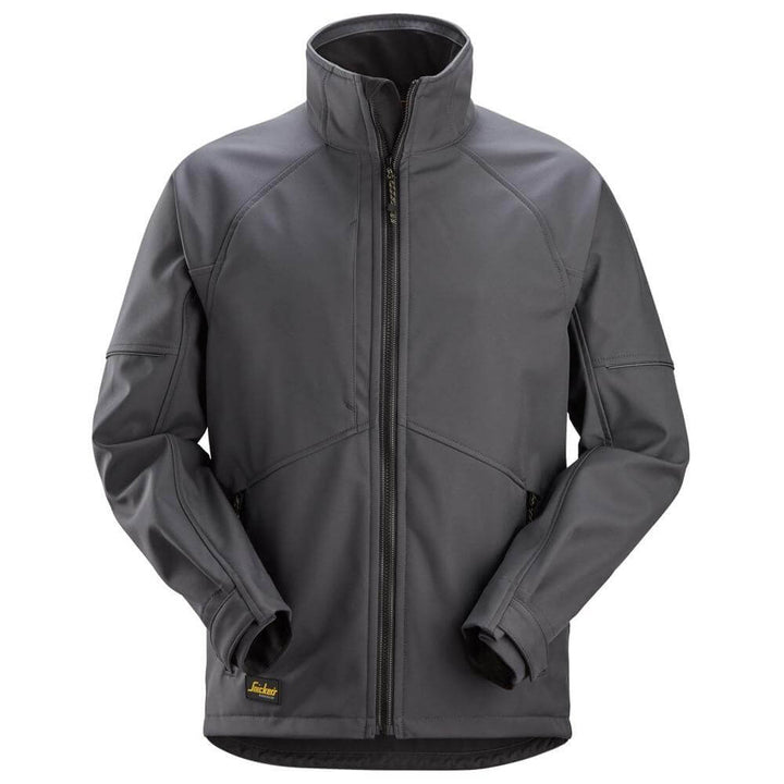 Snickers 1258 AllroundWork Softshell Jacket Steel Grey Black Main #colour_steel-grey-black