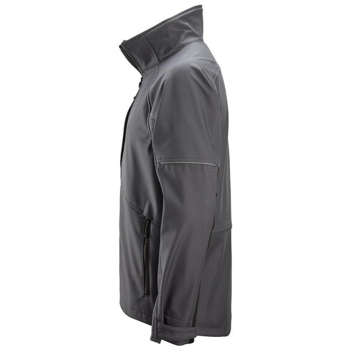 Snickers 1258 AllroundWork Softshell Jacket Steel Grey Black left #colour_steel-grey-black