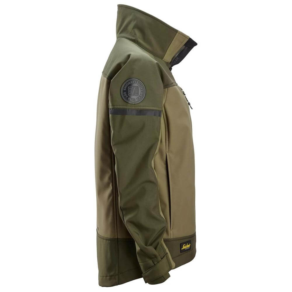 Snickers 1276 AllroundWork Women���s Softshell Stretch Jacket Khaki Green Dark Khaki Green right #colour_khaki-green-dark-khaki-green