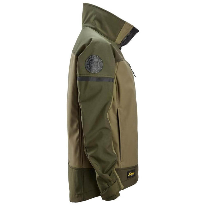 Snickers 1276 AllroundWork Women���s Softshell Stretch Jacket Khaki Green Dark Khaki Green right #colour_khaki-green-dark-khaki-green