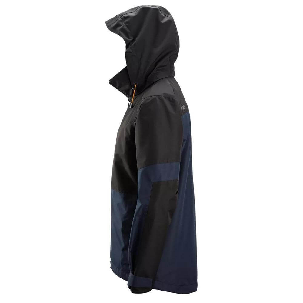 Snickers 1304 AllroundWork Waterproof Shell Jacket Navy Black left #colour_navy-black