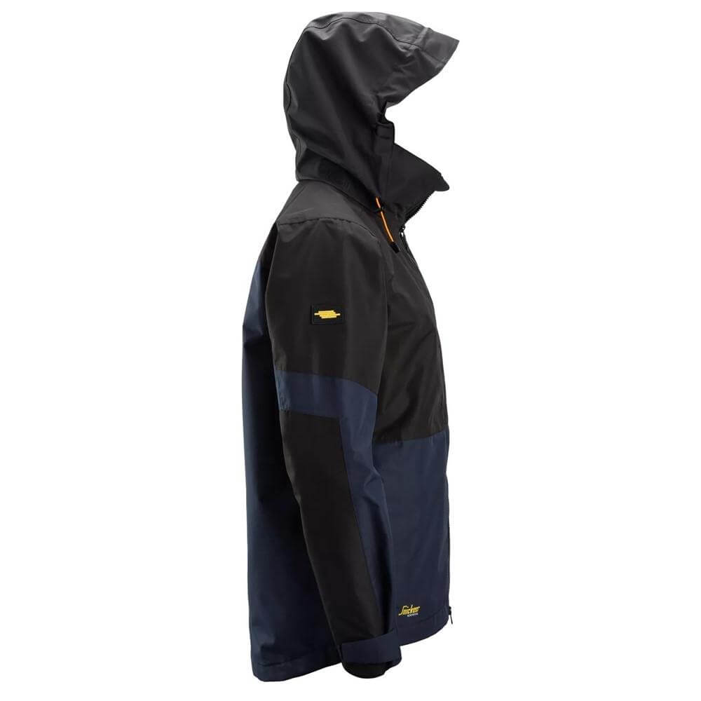 Snickers 1304 AllroundWork Waterproof Shell Jacket Navy Black right #colour_navy-black