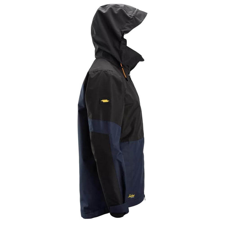 Snickers 1304 AllroundWork Waterproof Shell Jacket Navy Black right #colour_navy-black
