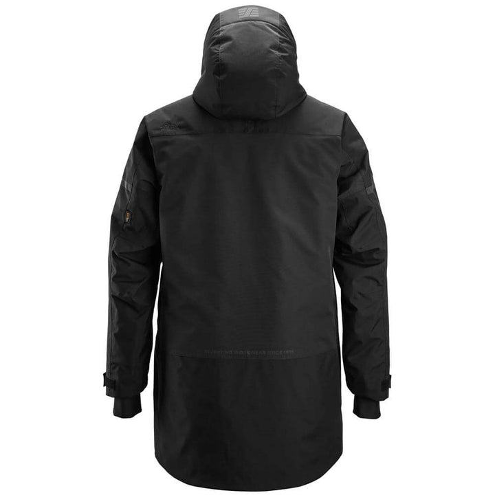 Snickers 1801 AllroundWork Waterproof Insulated Parka Black Black back #colour_black-black