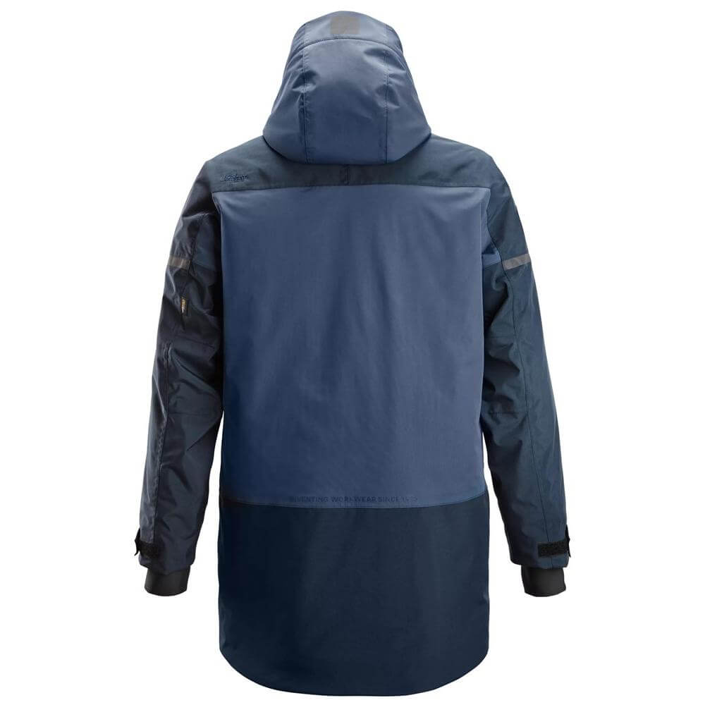 Snickers 1801 AllroundWork Waterproof Insulated Parka Navy Dark Navy back #colour_navy-dark-navy