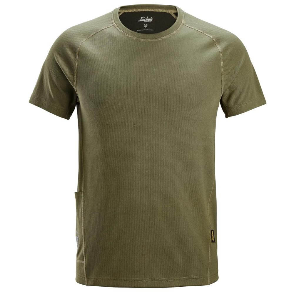Snickers 2556 Stay Fresh T Shirt Khaki Green Main #colour_khaki-green