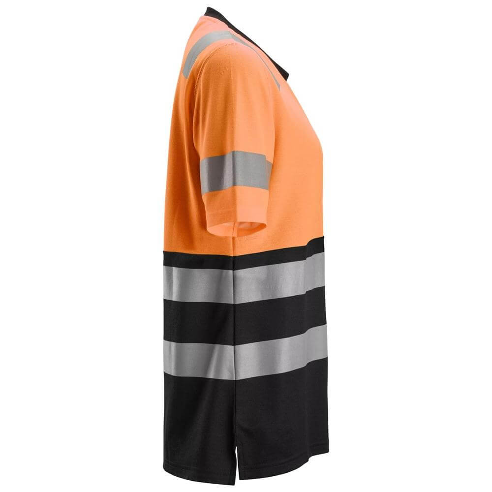 Snickers 2573 High Vis Class 1 Womens T Shirt Hi Vis Orange Black right #colour_hi-vis-orange-black