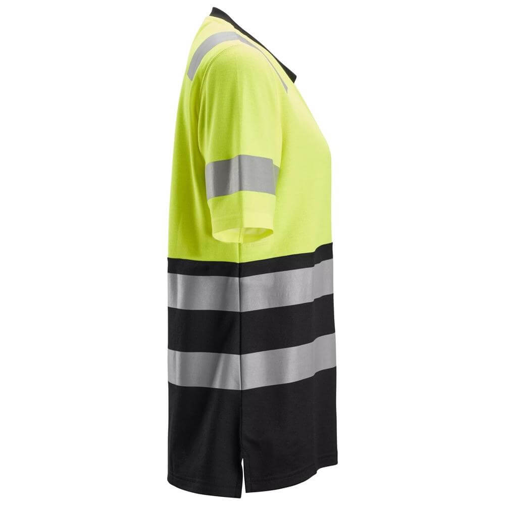 Snickers 2573 High Vis Class 1 Womens T Shirt Hi Vis Yellow Black right #colour_hi-vis-yellow-black