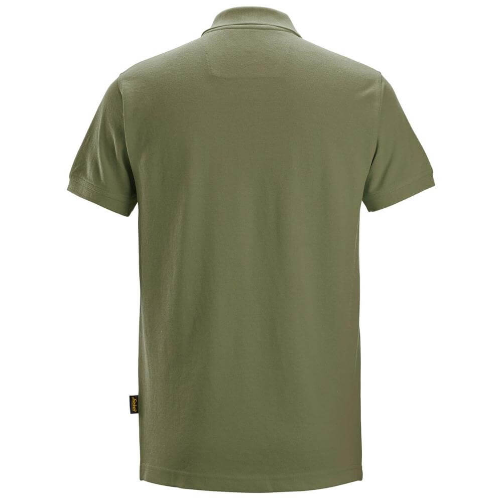 Snickers 2718 Classic Polo Shirt Khaki Green back #colour_khaki-green