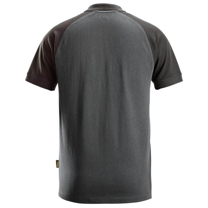 Snickers 2750 Two Coloured Polo Shirt Steel Grey Black back #colour_steel-grey-black