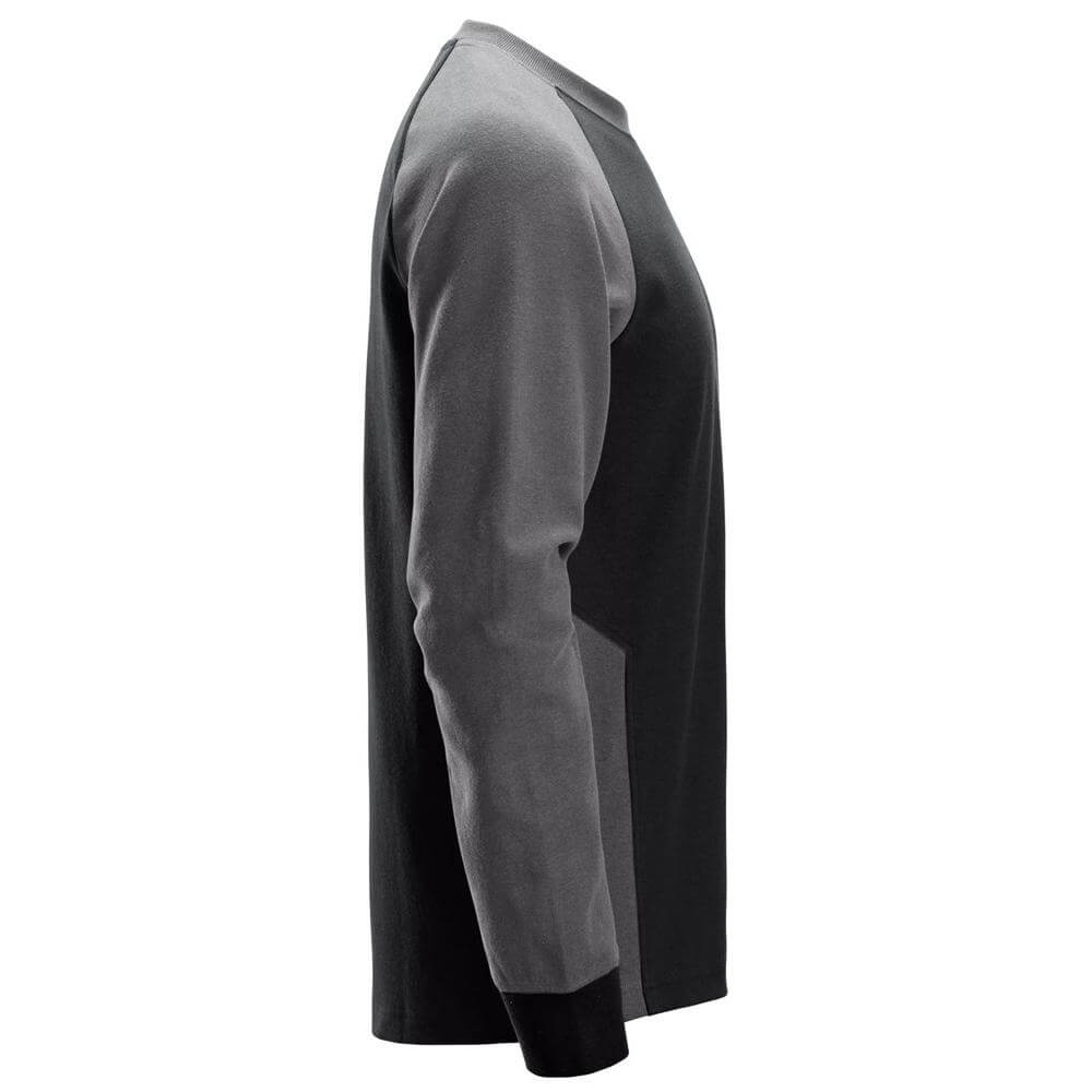 Snickers 2840 Two Coloured Sweatshirt Black Steel Grey right #colour_black-steel-grey