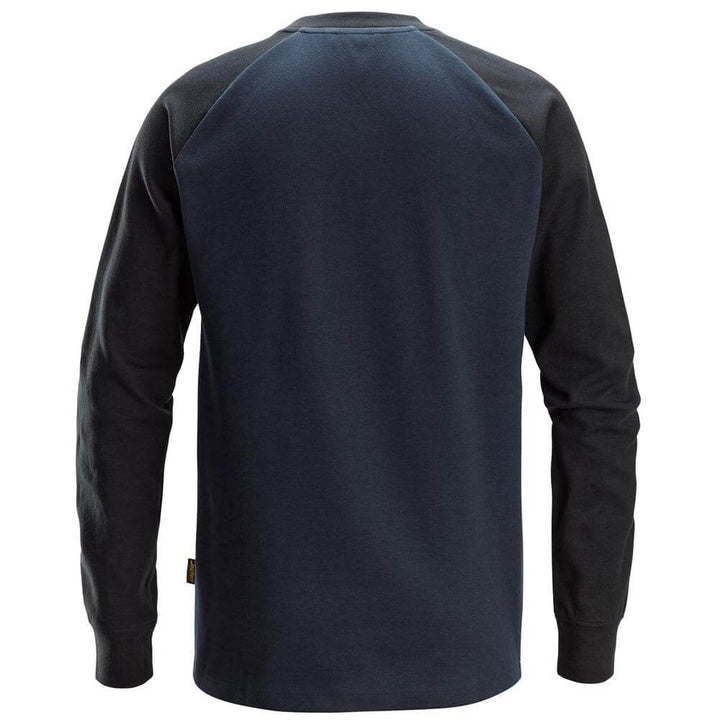 Snickers 2840 Two Coloured Sweatshirt Navy Black back #colour_navy-black