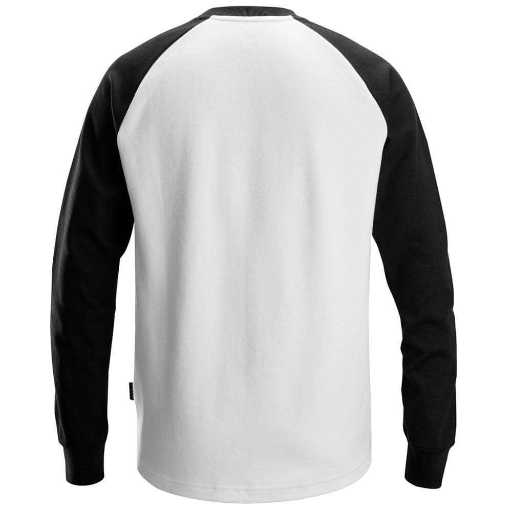 Snickers 2840 Two Coloured Sweatshirt White Black back #colour_white-black