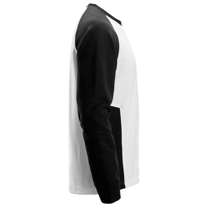 Snickers 2840 Two Coloured Sweatshirt White Black right #colour_white-black