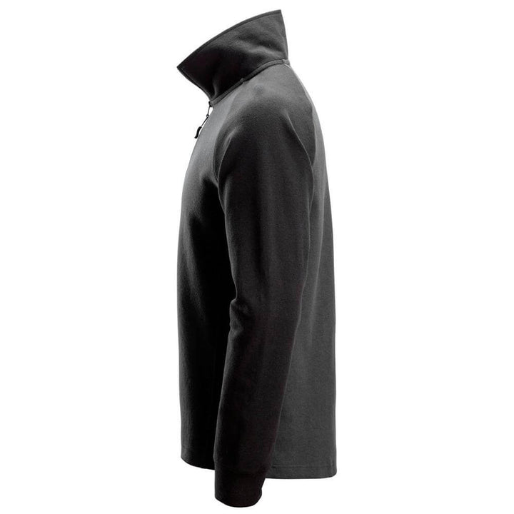 Snickers 2841 Two Coloured Half Zip Sweatshirt Steel Grey Black left #colour_steel-grey-black