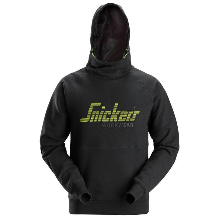 Snickers 2845 Logo Hoodie Black Main #colour_black