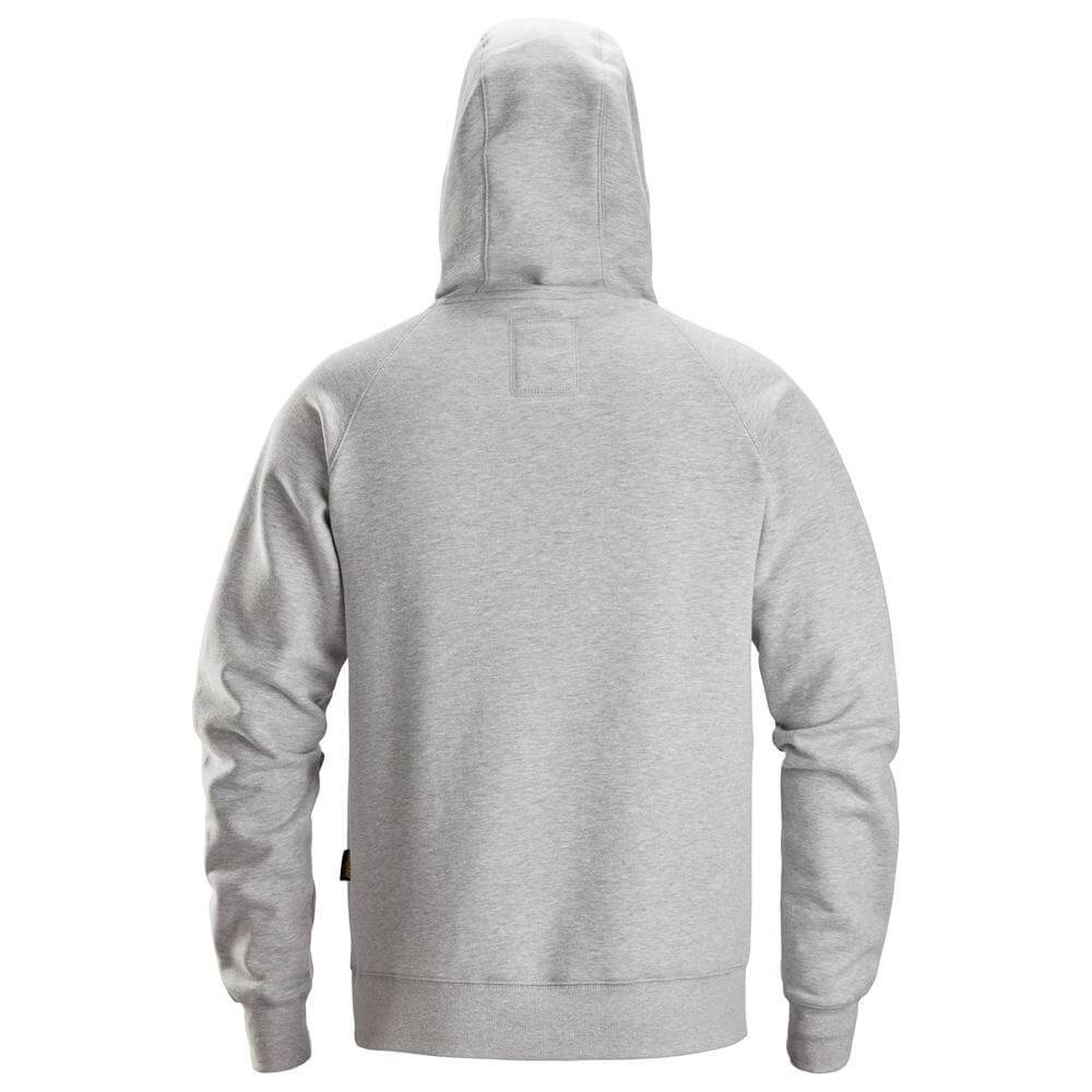 Snickers 2845 Logo Hoodie Grey Melange back #colour_grey-melange