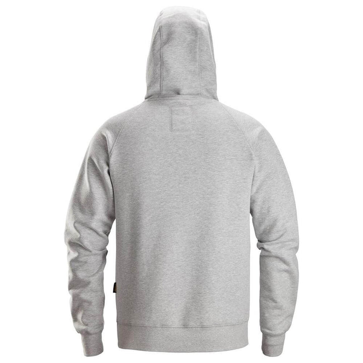 Snickers 2845 Logo Hoodie Grey Melange back #colour_grey-melange
