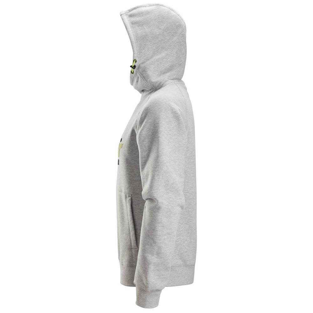 Snickers 2845 Logo Hoodie Grey Melange left #colour_grey-melange